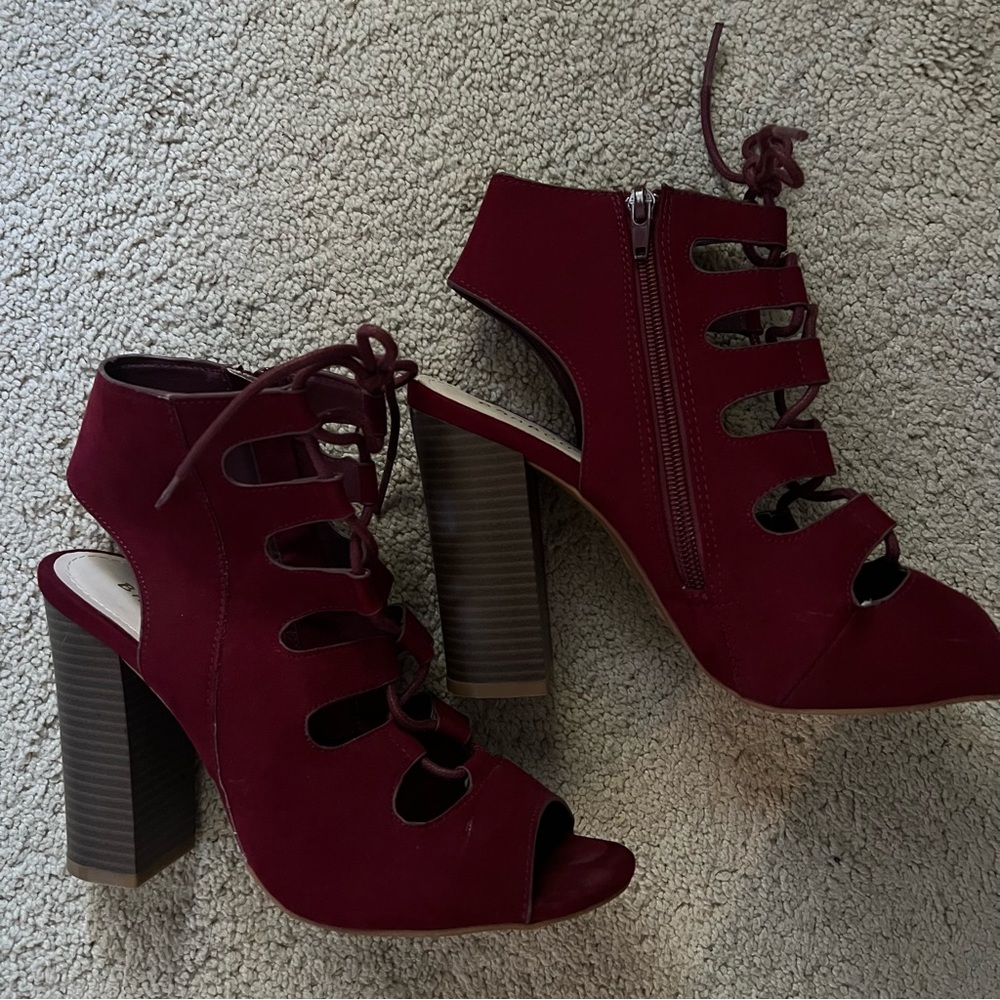 Bamboo Cage Heel Sandals Size 9